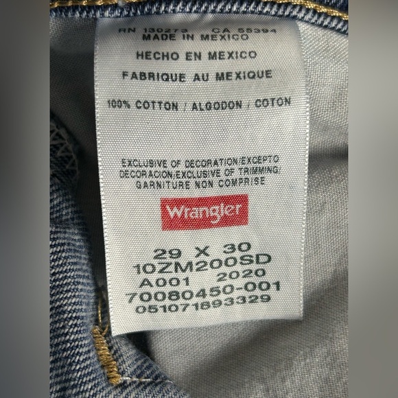 Wrangler Relaxed Fit Mens Blue Denim Jeans Size 28X29 100% Cotton Work Cowboy - Picture 10 of 11